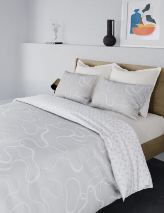 An Image of M&S Cotton Blend Swirl Bedding Set
