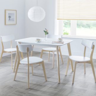 An Image of Casa Rectangular Dining Table with 4 Dining Chairs White