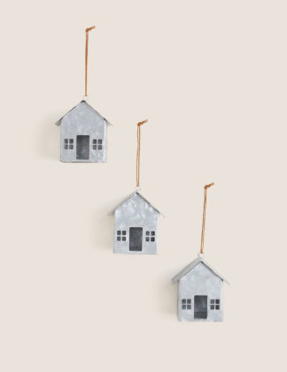 An Image of M&S 3 Pack Metal Hanging Cabin Decorations