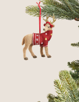 An Image of M&S Hanging Reindeer Decoration