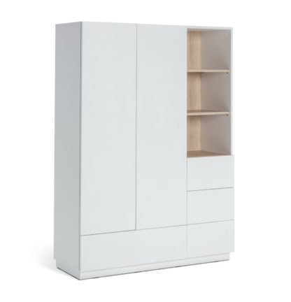 An Image of Habitat Skandi 2 Door 4 Drawer Open Wardrobe - White