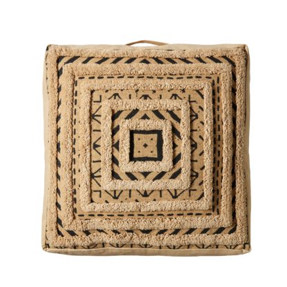 An Image of Nala Floor Pouffe Natural