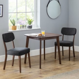 An Image of Lennox Square Dining Table with 2 Farringdon Chairs Walnut (Brown)