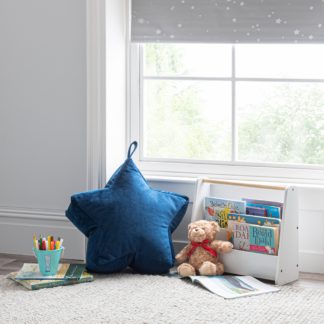 An Image of Kid's Midnight Blue Isla Star Bean Pouffe Blue