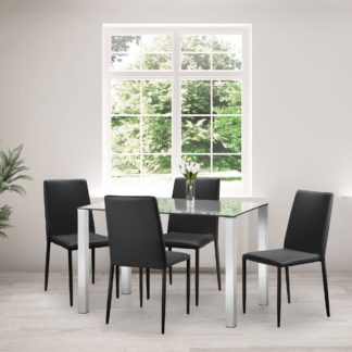 An Image of Jazz Set of 4 Dining Chairs Black