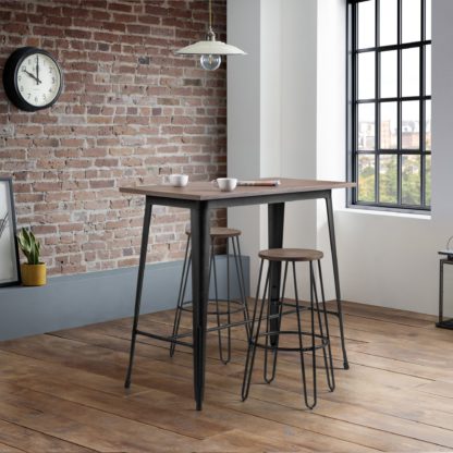 An Image of Grafton Bar Table with 2 Spitfire Stools Mocha