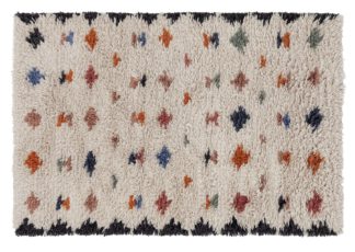 An Image of Habitat Geo Cut Pile Wool Rug - 120x180cm - Multicoloured