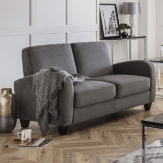 An Image of Vivo Faux Leather Sofa Bed Grey