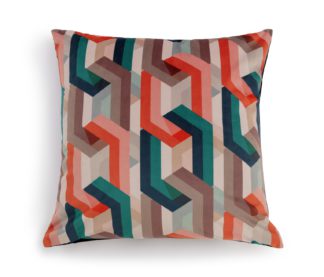An Image of Habitat Chain Print Velvet Cushion - Multicolor - 43X43cm
