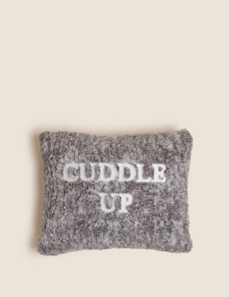 An Image of M&S Small Cuddle Up Embroidered Bolster Cushion