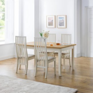 An Image of Davenport Extendable Dining Table with 4 Vermont Chairs Ivory