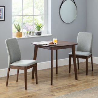 An Image of Lennox Square Dining Table with 2 Berkeley Chairs Walnut (Brown)