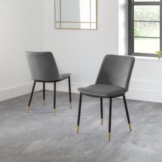 An Image of Delaunay Set of 2 Dining Chairs Grey