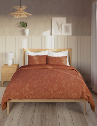 An Image of M&S Pure Cotton Floral Jacquard Bedding Set