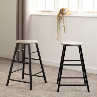 An Image of Athens Set of 2 Concrete Effect Bar Stools Grey