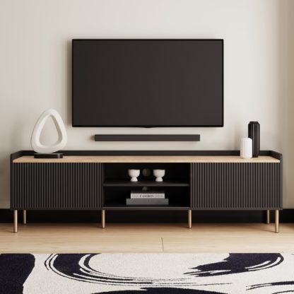 An Image of Georgi Extra Wide TV Unit Black Black