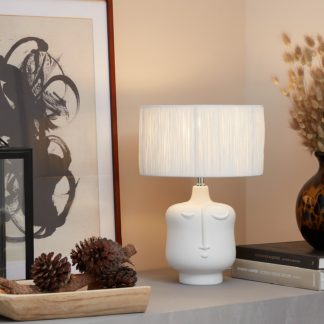 An Image of House Beautiful Face Table Lamp - White