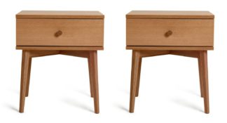 An Image of Habitat Kirk 2 Bedside Table Set - Walnut