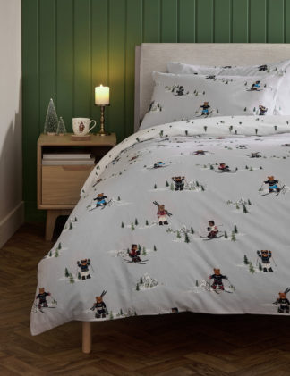 An Image of M&S Brushed Cotton Spencer Bear Bedding Set