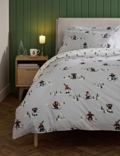 An Image of M&S Brushed Cotton Spencer Bear Bedding Set