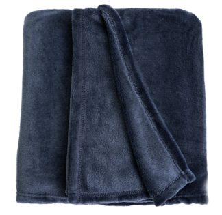 An Image of Argos Home Core Fleece Throw - Navy - 125X150cm