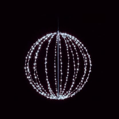 An Image of Premier 40cm Metal Frame LED Ball - White