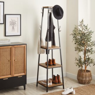 An Image of Fulton Coat Stand with Shelves Pine Pine