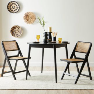 An Image of Leo Dining Table with Franco Chairs Black