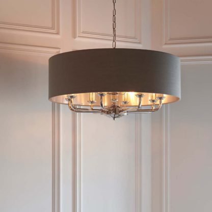 623c4ba57536dac2ee6c46346b8a10330489eee6de2cd3d7dfbe1795eaba3927.jpg An Image of Highclere Pendant Light - 6lt Nickel
