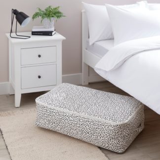An Image of Fabric Underbed Storage Bag Dotty White Black and white
