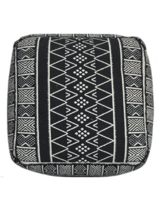 An Image of Asiatic Black Geometric Pouffe