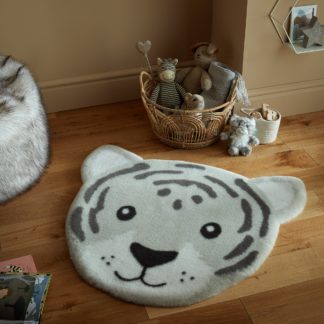 An Image of Tao Tiger Faux Fur Rug Chateau Grey