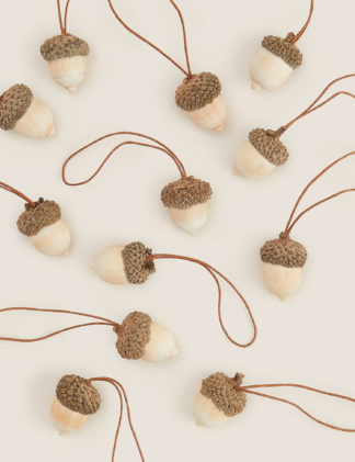 An Image of M&S 12 Pack Hanging Acorn Decoration