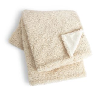 An Image of Habitat Shearling Throw - Oatmeal - 150x200cm