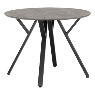An Image of Athens Round Concrete Effect Dining Table Grey