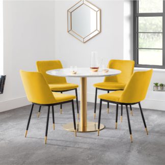 An Image of Palermo Round Pedestal Dining Table Gold