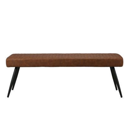 An Image of Montreal PU Leather Dining Bench Black