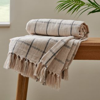 An Image of Woven Squares Throw Cream