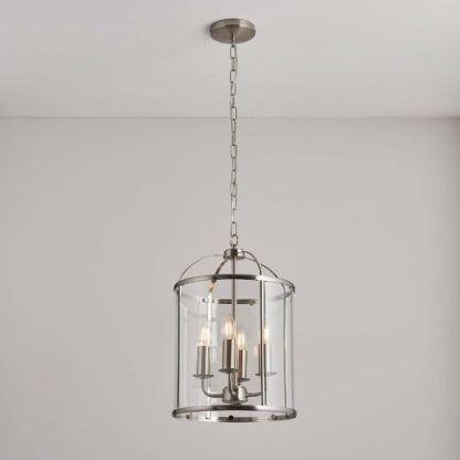 An Image of Abott 4 Light Pendant Light - Nickel