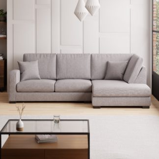 An Image of Carson Soft Texture Right Hand Facing Corner Chaise Grey