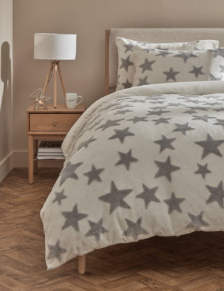 An Image of M&S Fleece Star Bedding Set