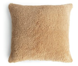 An Image of Habitat Snuggle Fleece Cushion - Mocha - 43X43cm
