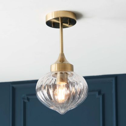 An Image of Addington Semi Flush Light - Brass