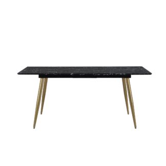 An Image of Kendall Faux Marble Extending Dining Table Black