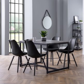 An Image of Staten Dining Set with 4 Kari Chairs Black