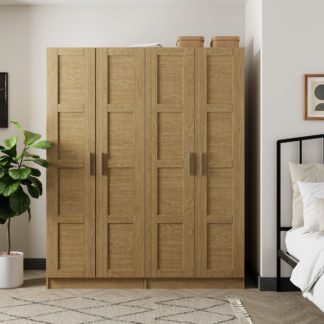 An Image of Toby 4 Door Wardrobe Oak Oak