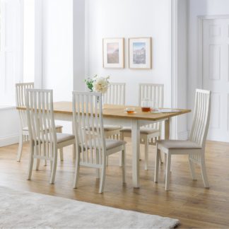 An Image of Davenport Extendable Dining Table with 6 Vermont Chairs Ivory