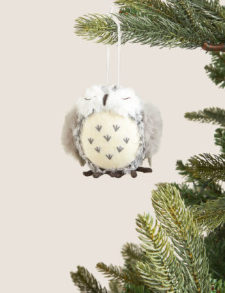 An Image of M&S Owl Hanging Tree Decoration