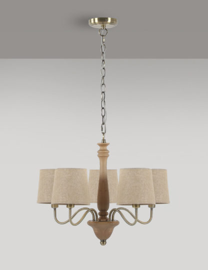 An Image of M&S Wooden Chandelier