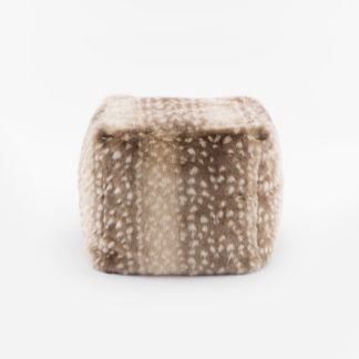 An Image of Deer Faux Fur Cube Natural